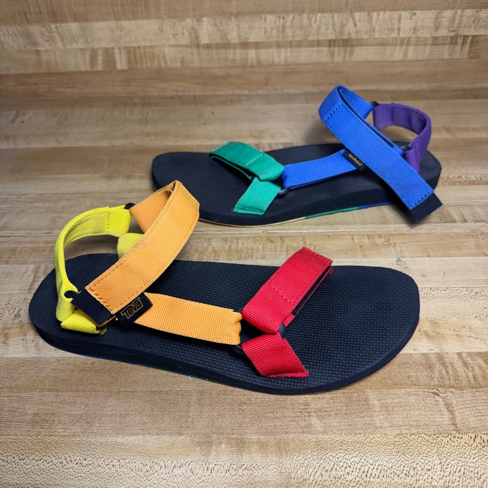 Teva Original Universal Pride Rainbow Sandals Mens 11 Multi Color 1131412